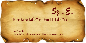 Szekretár Emilián névjegykártya